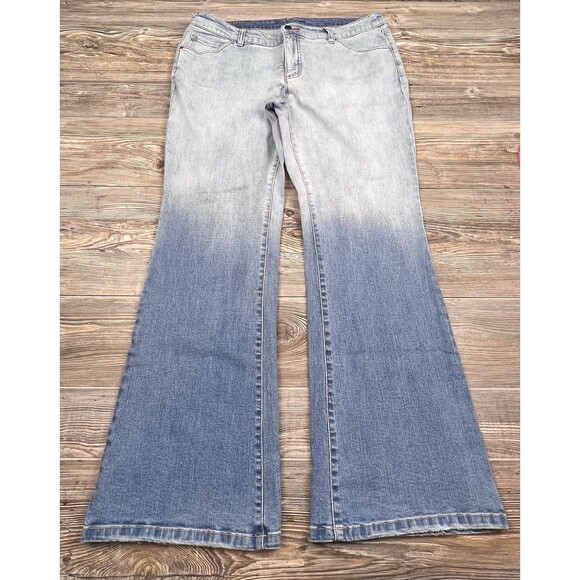 Peace Love World Womens 16~38x32 Flare Leg Denim Blue jeans Boho Hippie Festival - Picture 1 of 14
